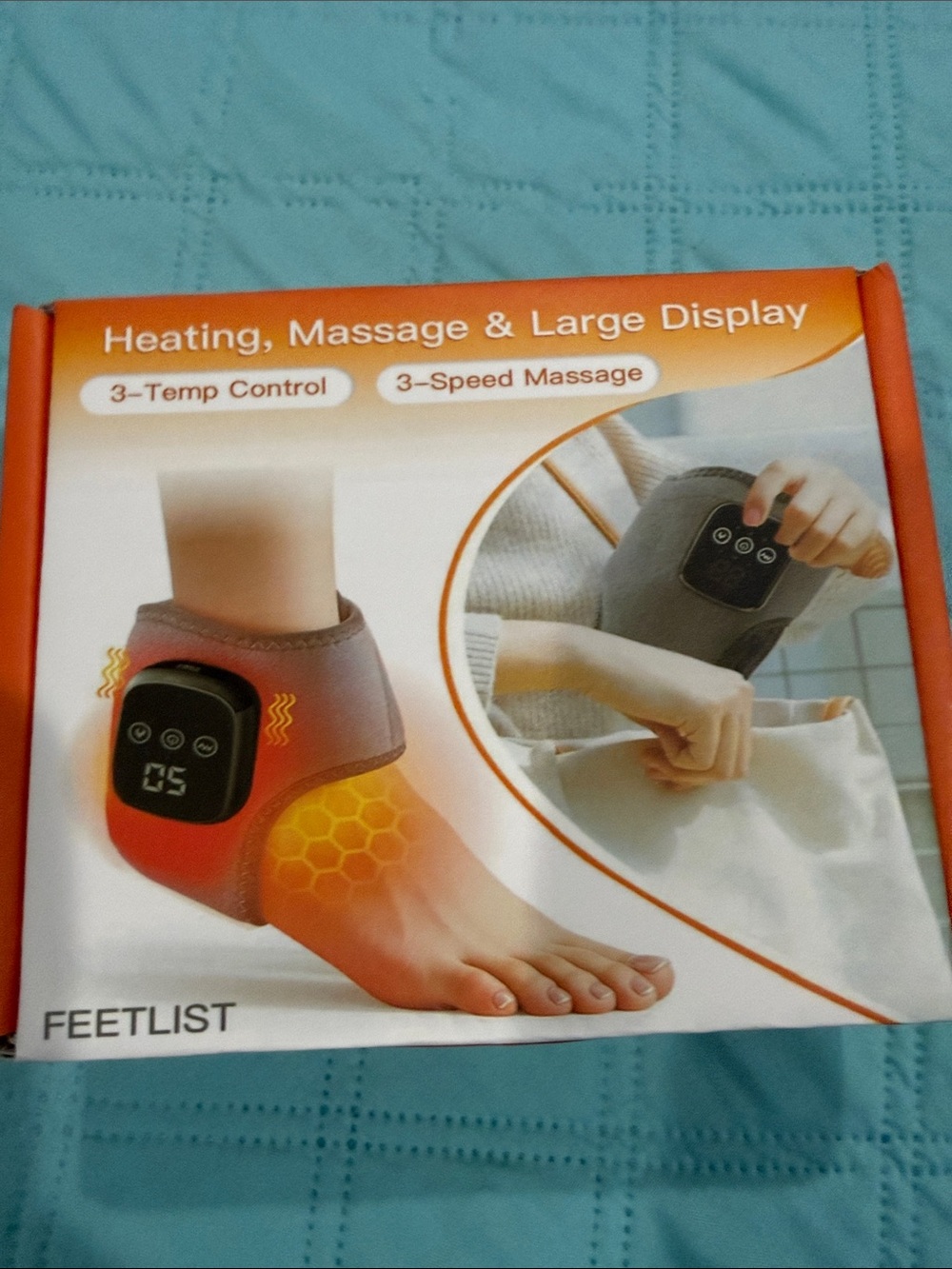Heated Foot Massager Wrap in Gray - Electric Foot Warmer with Massage